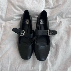 Dolce Vita Black Leather Mary Jane Flats